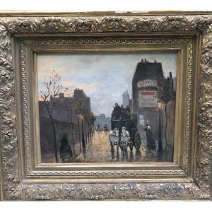 Leopoldo Burlando (1841-1915) Carriage In Milan, Circa 1880 - Italian School