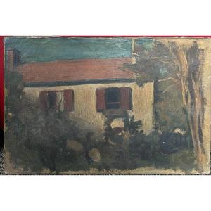French School - Fauve Landscape, The House With A Red Roof, Circa 1910