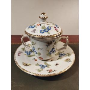 Jam Pot Covered Porcelain From Saxony XIX