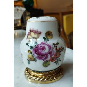 Porcelain And Sterling Silver Salt Cellar A. Risler & Carré Paris