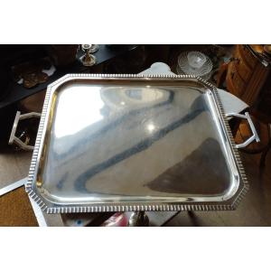 Silver Metal Art Deco Tray 67 Cm
