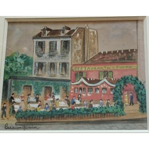 Lucien Genin "restaurant Du Coucou" In Montmartre Paris