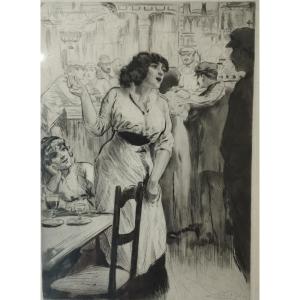 Strong Water "parisian Bistro Scene" By Alméry Lobel Riche