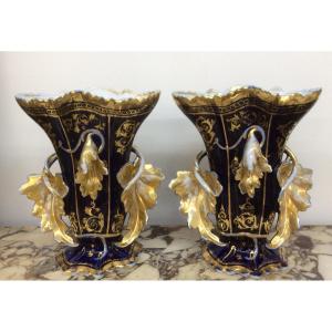 Pair Of 19th Century Paris Porcelain Vases