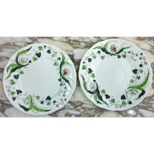 2 Flora Muguet Plates Creil And Montereau XIX