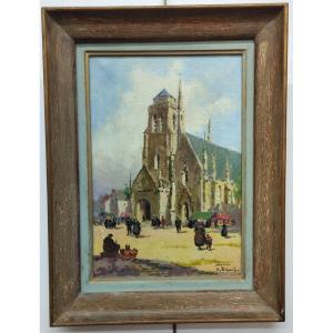 Locronan Church Saint - Ronan Oil On Canvas XX