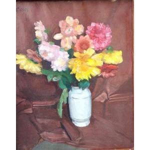 Clety Constant "bouquet Of Flowers" Oil On Canvas XX