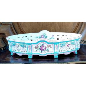 Gien Louis XVI Style Openwork Earthenware Centerpiece