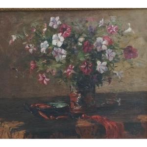 Eyskens Felix "bouquet Of Flowers" Oil On Canvas