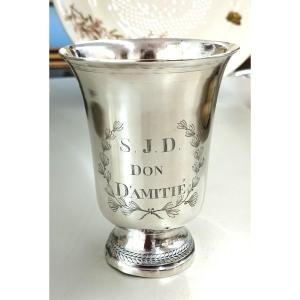Old Silver Cup "gift Of Friendship" Cooper 19th Century