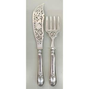 Puiforcat 19th Century Silver Fish Serving Cutlery