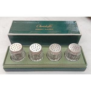 Christofle 4 Silver Salt Cellars In Box