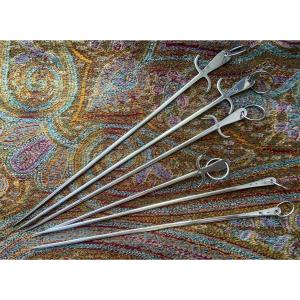 Six 19th Century Silver Skewers