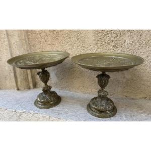 Pair Of Napoleon III Bronze Cups