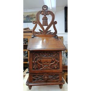 19th Century Walnut Salt Box