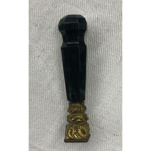 Agate And Bronze Seal Stamp 19th Century