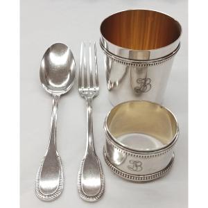 Olier & Caron 4-piece Silver Christening Set