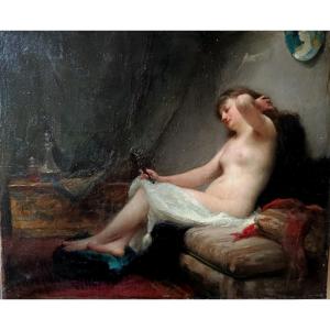 Georges Callot "young  Naked Women In Front Of The Mirror " XIX