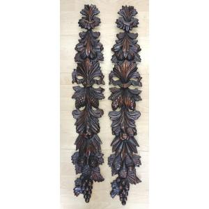 Pair Of Carved Wooden Wall Sconces