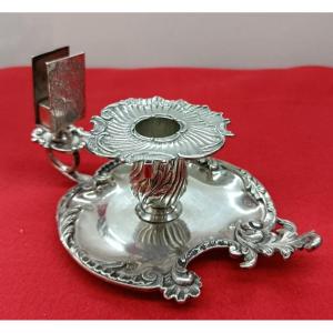 19th Century Silver Hand Candlestick In The Louis XV Style