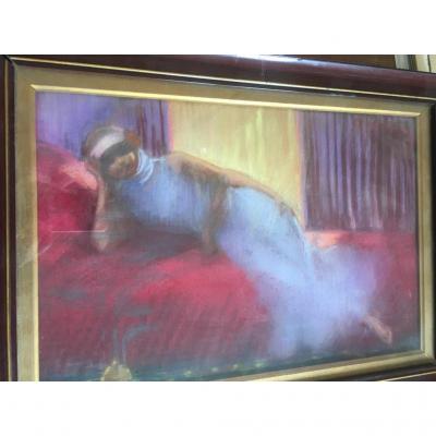 Young Woman Smoking On A Sofa