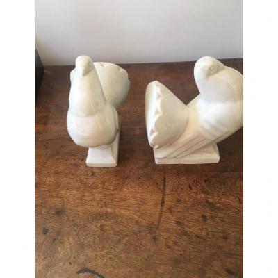  Cracked Ceramic Pigeons