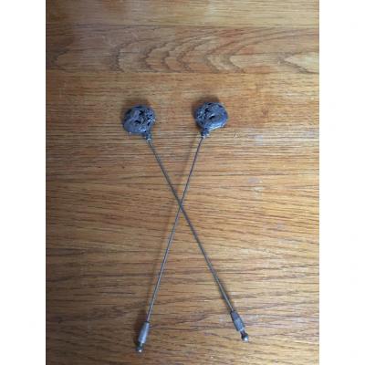  Pair Of Silver Hairpins, Art Nouveau