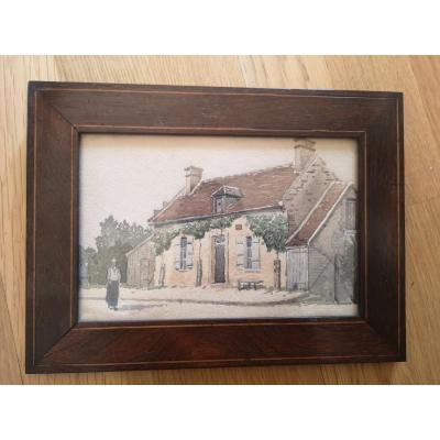 The House - Watercolor Early 20th Century