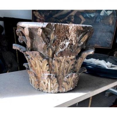 Golden Wood Capital (walnut) 17th Century Acanthus Leaf Decor