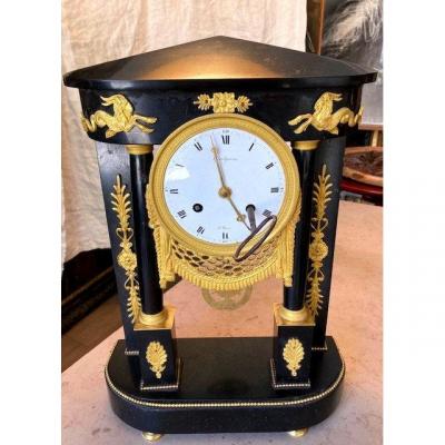 Gantry Clock Marble And Gilt Bronze Eighteenth