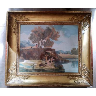 Boderie Restoration Period "fishing Party In The Countryside"