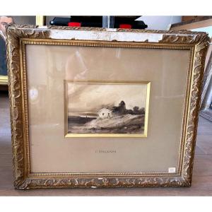 Nineteenth C.decamps Chaumière Lavis