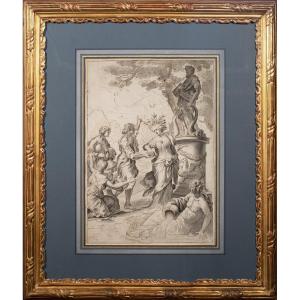 Apollo & Daphne. School Of Giovanni Francesco Romanelli (1610-1662)