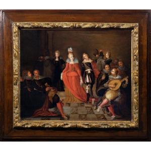 Ball Scene In Elegant Company. Pieter Lisaert (1595-1629)