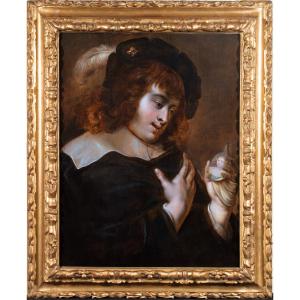  Jan Cossiers (1600-1671) - Young Man Contemplating The Portrait Of His Beloved