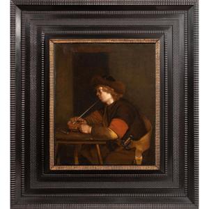 Young Soldier Lighting His Pipe Workshop Of Gerard Ter Borch (1616–1681)