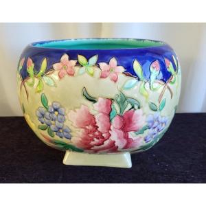 Large Longchamp Enamelled Earthenware Planter 1900
