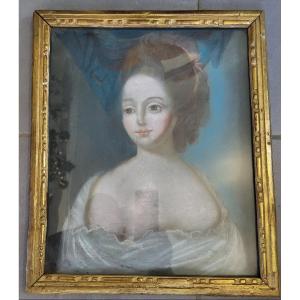 Pastel Portrait Madame De Saint Roman 18th Century Period