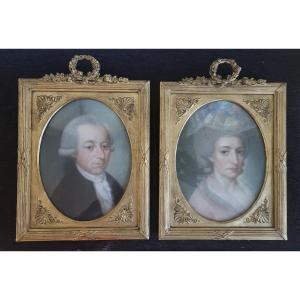 Pair Of Portraits 18th Century Pastels Frames