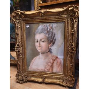 Pastel Quality Lady Portrait S/t 18th Century