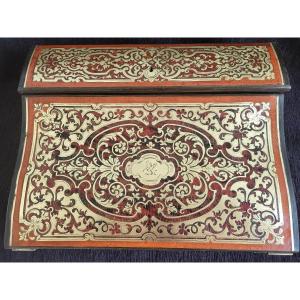 Boulle Marquetry Writing Case Napoleon III Period 19th Century