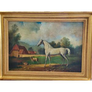 19th Century English School H/t Cheval Blanc Frame