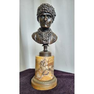 French School Early 19th Century Bronze Bust Of Jj Rousseau H37cm