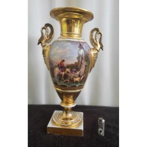 Geand Porcelain Vase From Paris Empire Period Height 40cm Tbe