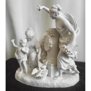 Sevres 19th Century Biscuit Group The Love Nest