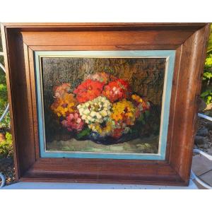 Louis Pastour Large Oil S/p Double Sided Signed Dated 1943