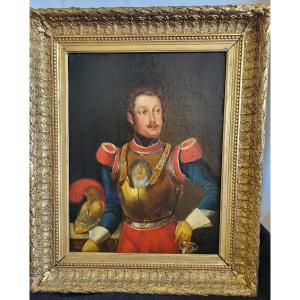 Military Portrait Oil S/t Sg Shiraldiv And Dated 1833 Frame