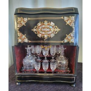 Liqueur Cellar Marquetry Napoleon III Period 19th Century
