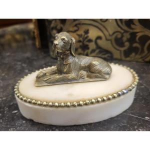 Louis XVI Gilt Bronze And White Marble Paperweight, Early 19th Century 