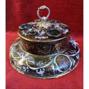 Limoges Email Writing Case XVIII E/xixth 